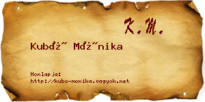 Kubó Mónika névjegykártya